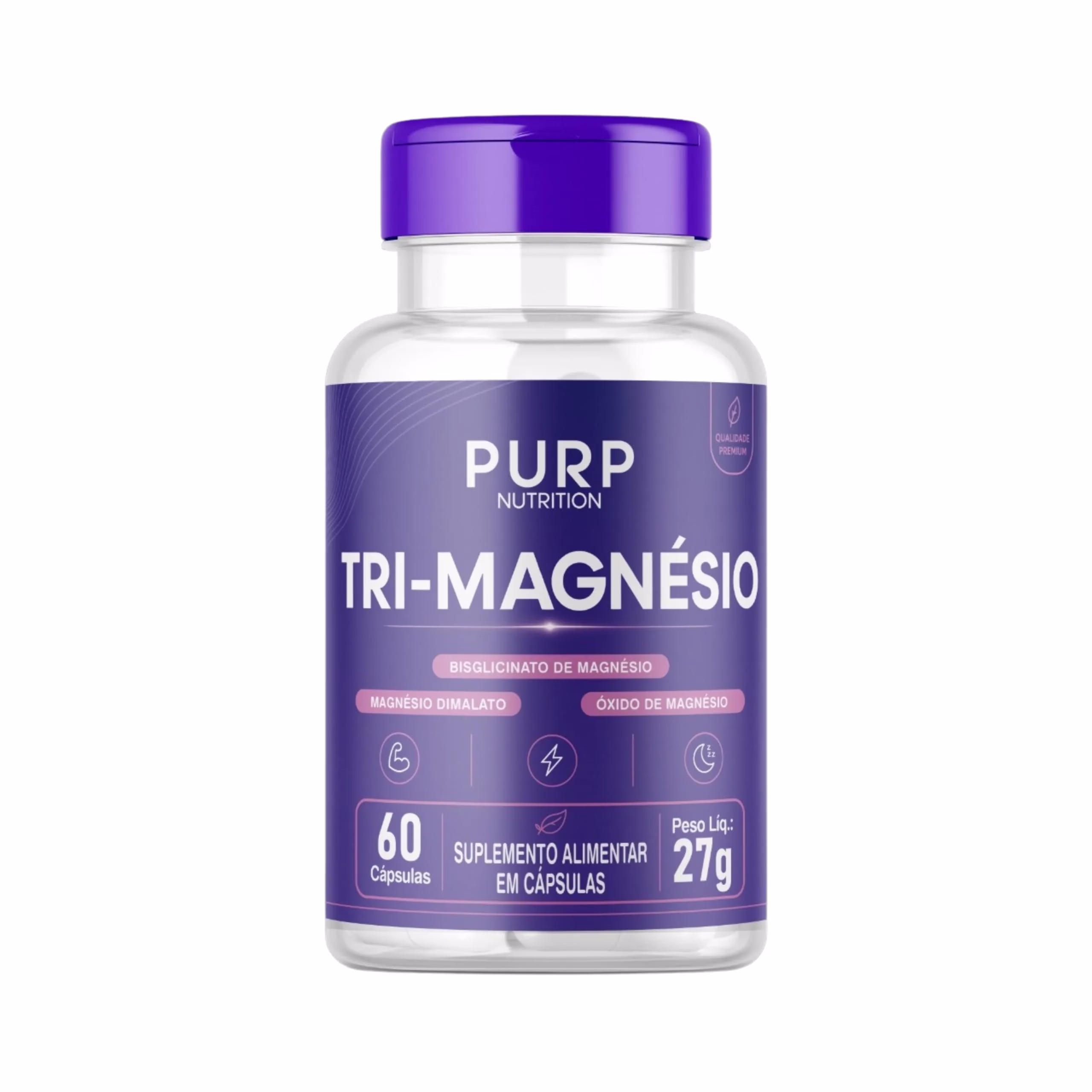 Tri Magnésio (Bisglicinato, Dimalato E Óxido) 60 Cápsulas