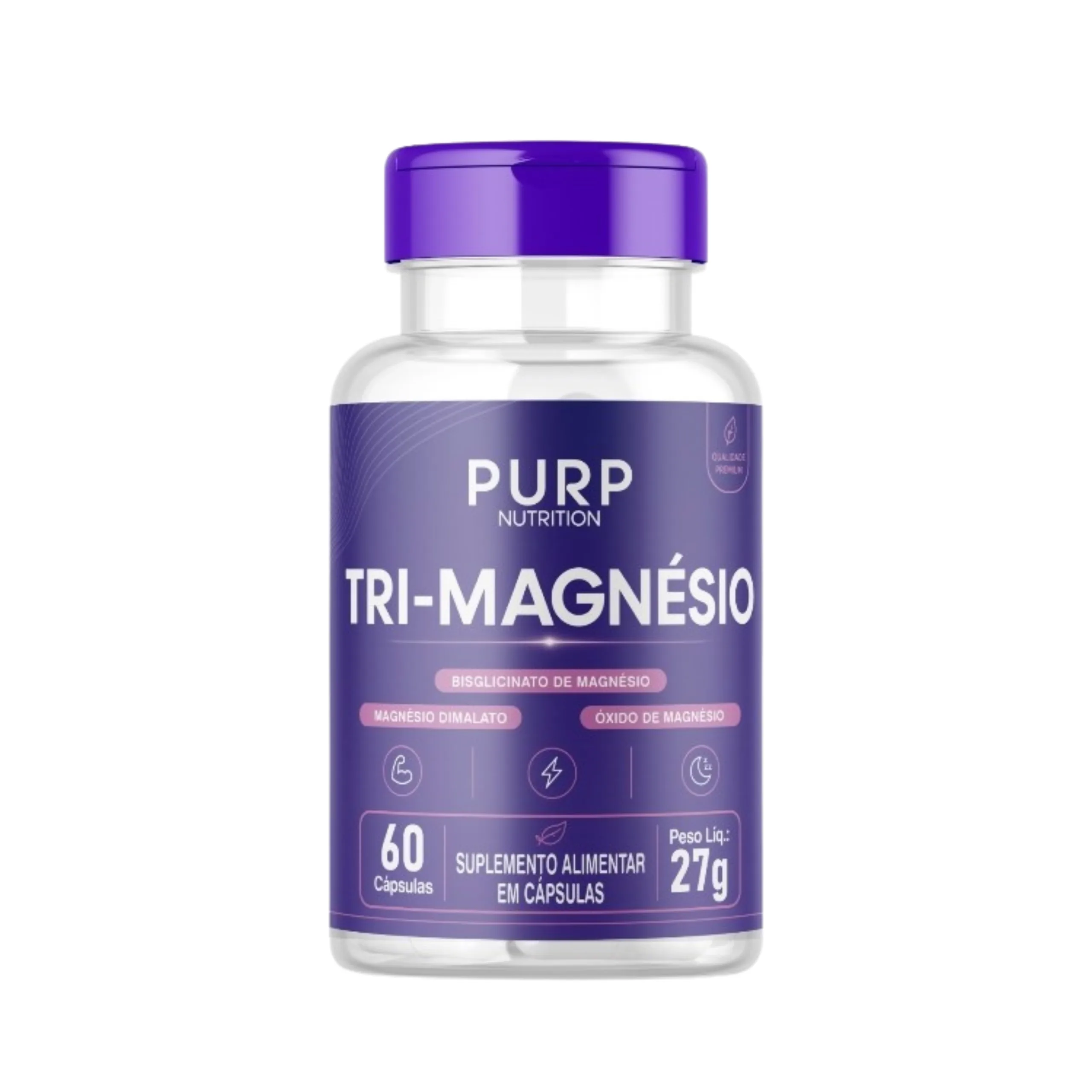 1 Tri Magnésio Premium Purp Nutrition 60 Cápsulas - Sono e Recuperação - Imagem 1