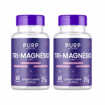 Kit 2x Tri Magnésio (Bisglicinato, Dimalato E Óxido) 60 Cápsulas