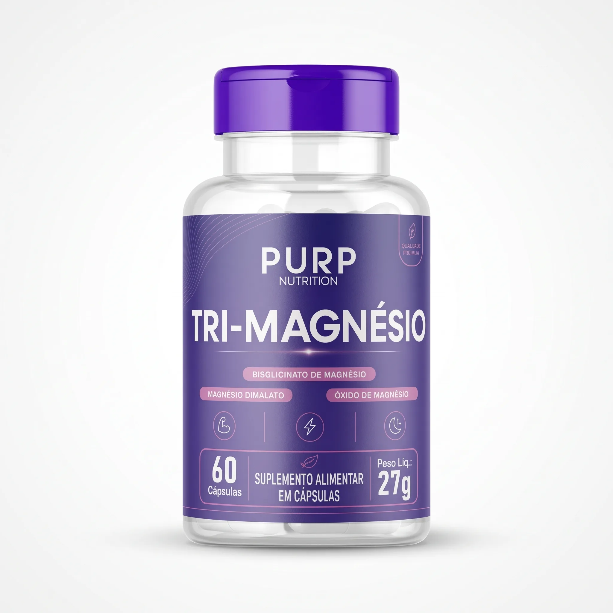 Tri Magnésio (Bisglicinato, Dimalato E Óxido) 60 Cápsulas
