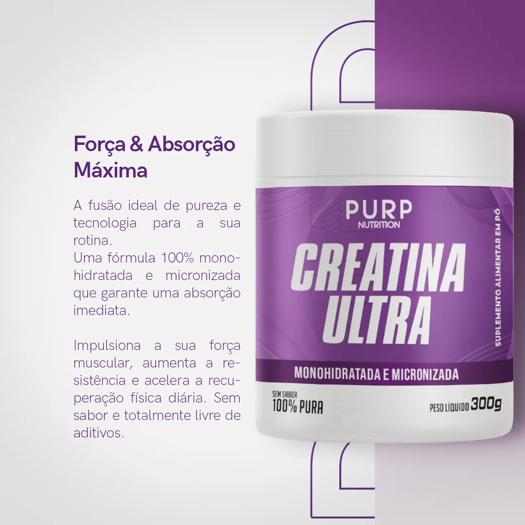 Creatina Ultra – Monohidratada e Micronizada 100% Pura (300g)